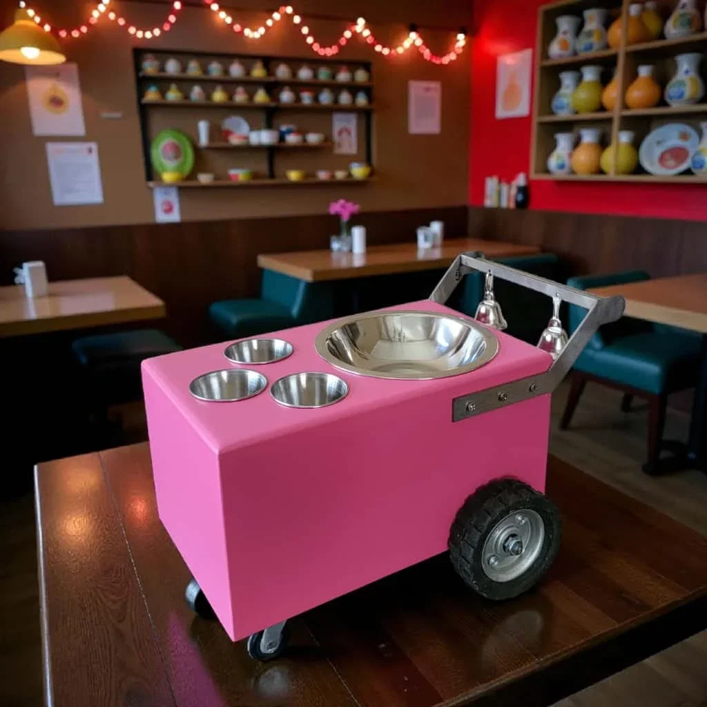 Colorful Small Table Top Ice Cream Cart / Snack Cart / Churro cart – Boost Your Business
